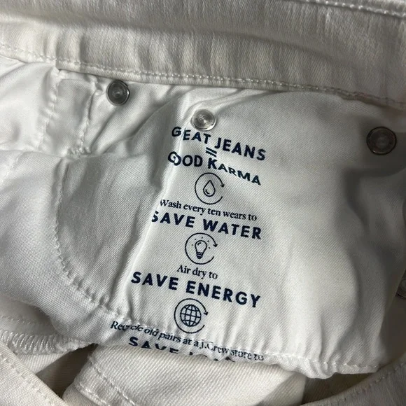 J. CREW JEAN 9” High-Rise Toothpick White Denim Jean 27 - Picture 9 of 9